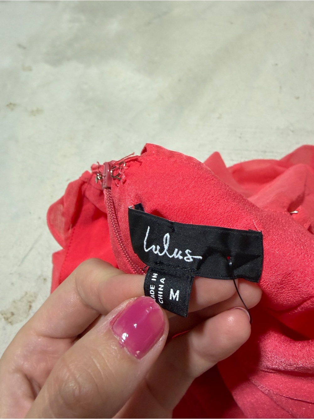 Lulus NWT Ruffled coral mini Dress medium - Picture 5 of 7